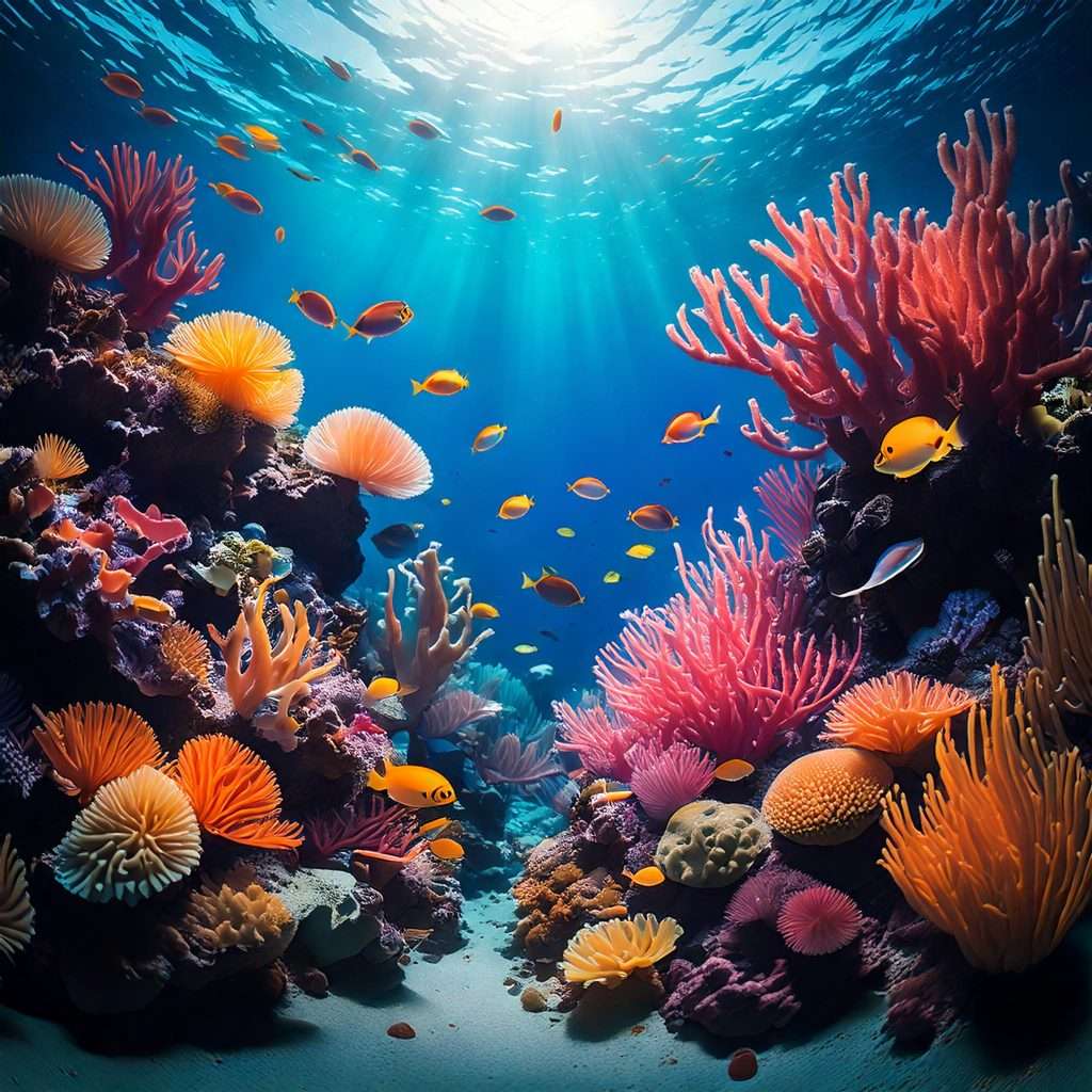 Vita Marina Vibrante, Incontra la flora tra le rocce e fondali colorati e creature sottomari